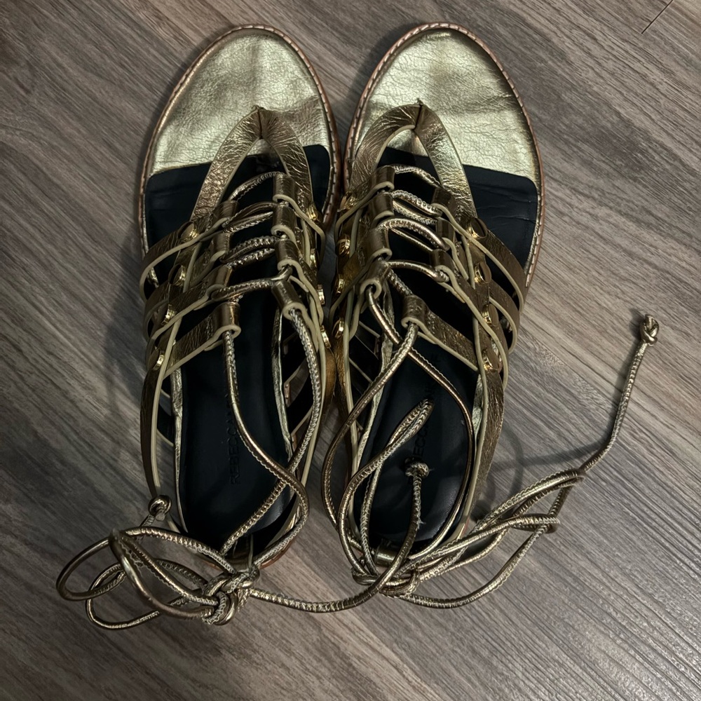 Gold Strappy Women's Sandals